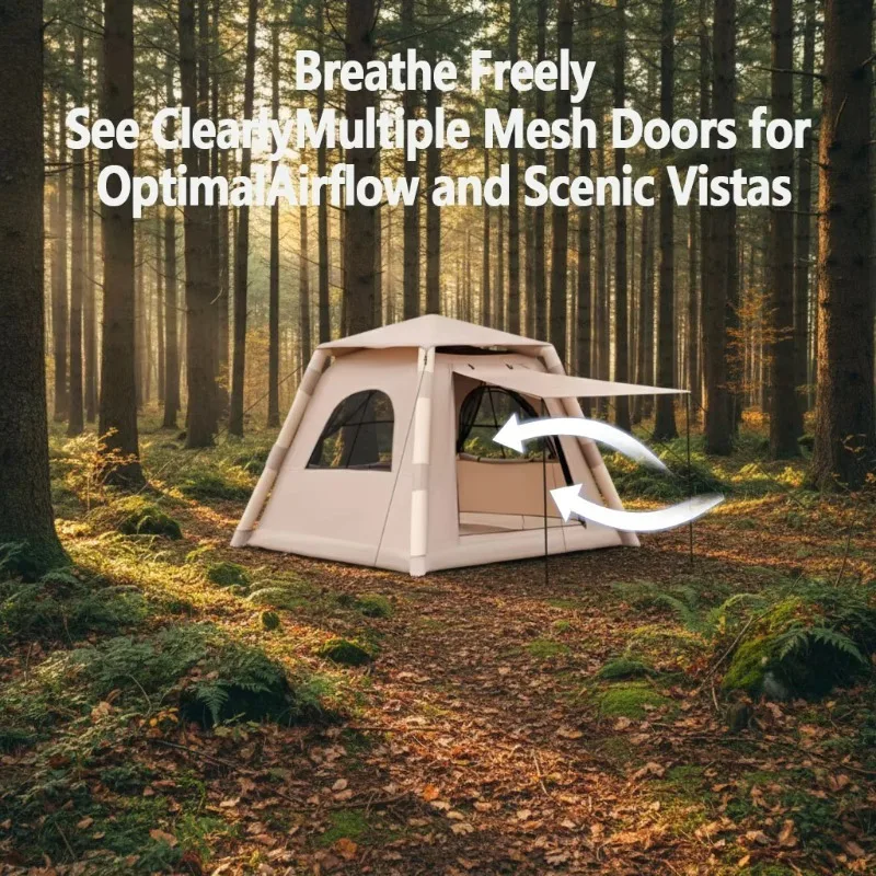 #￥Durable Strong Windproof Custom Size UV Protection Camping Inflatable Tent for Camping Trip