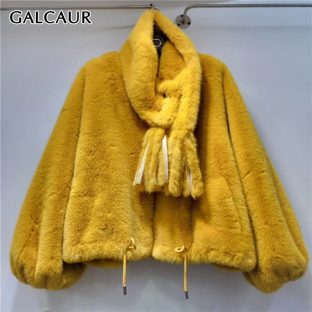 

GALCAUR однотонная куртка с шарфом, женская водолазка с длинным рукавом, свободные корейские базовые женские куртки, осенний стиль, модная новинка