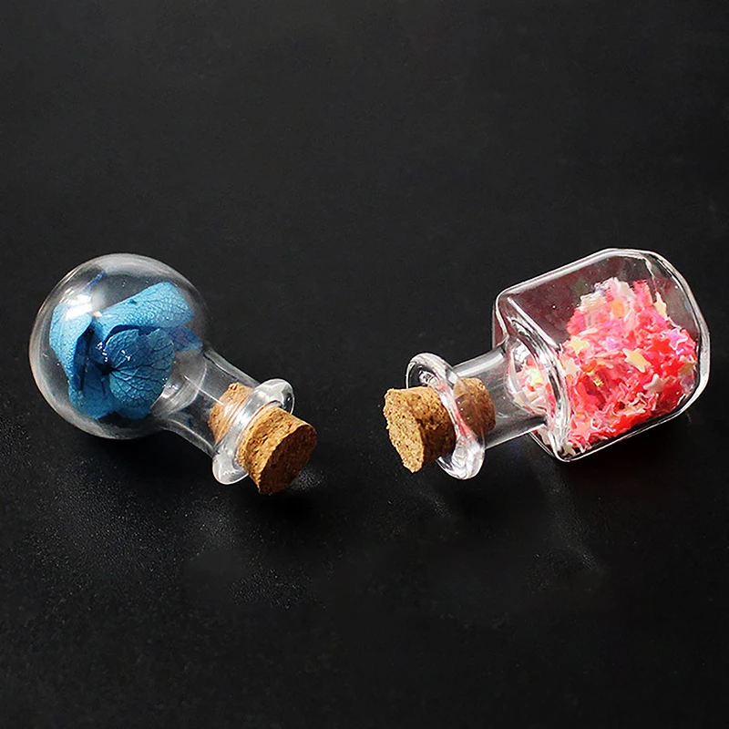 10pcs Glass Bottles Miniature Bottle Mini Cork Glass Vials DIY Mini Wishing Drifting Bottle Wedding Party Decor Glass Jars
