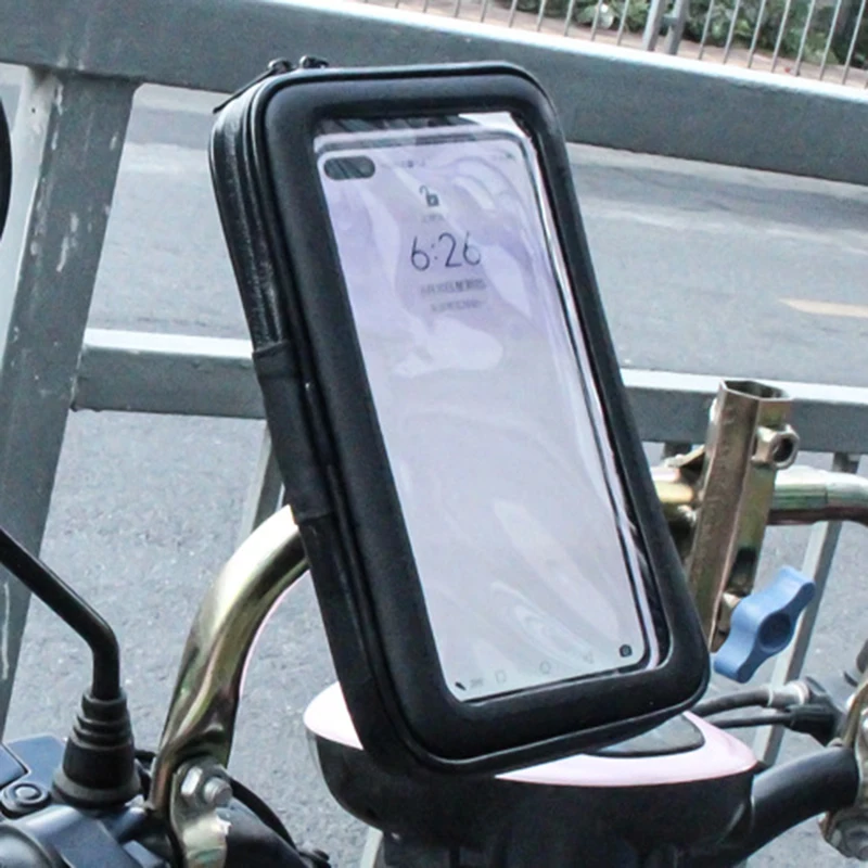 

New Waterproof Bicycle Phone Holder Universal Bike Motorcycle Handlebar Rearview Mirror Phone Holder Cycling Accessories Bracket