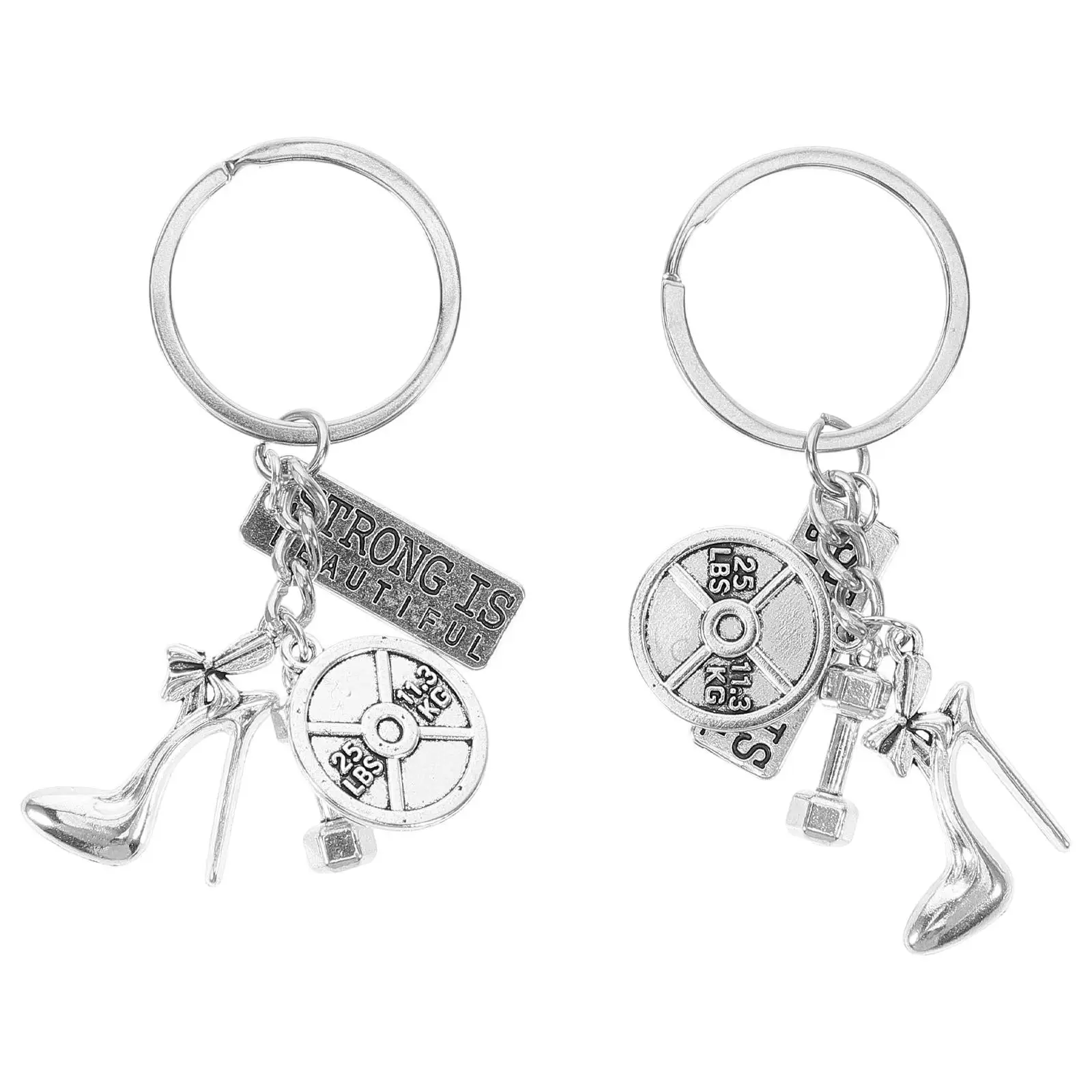 2 Pcs Small Gift Keychains Decorate Fitness Bodybuilding Holder Stylish Ring Women's While Married