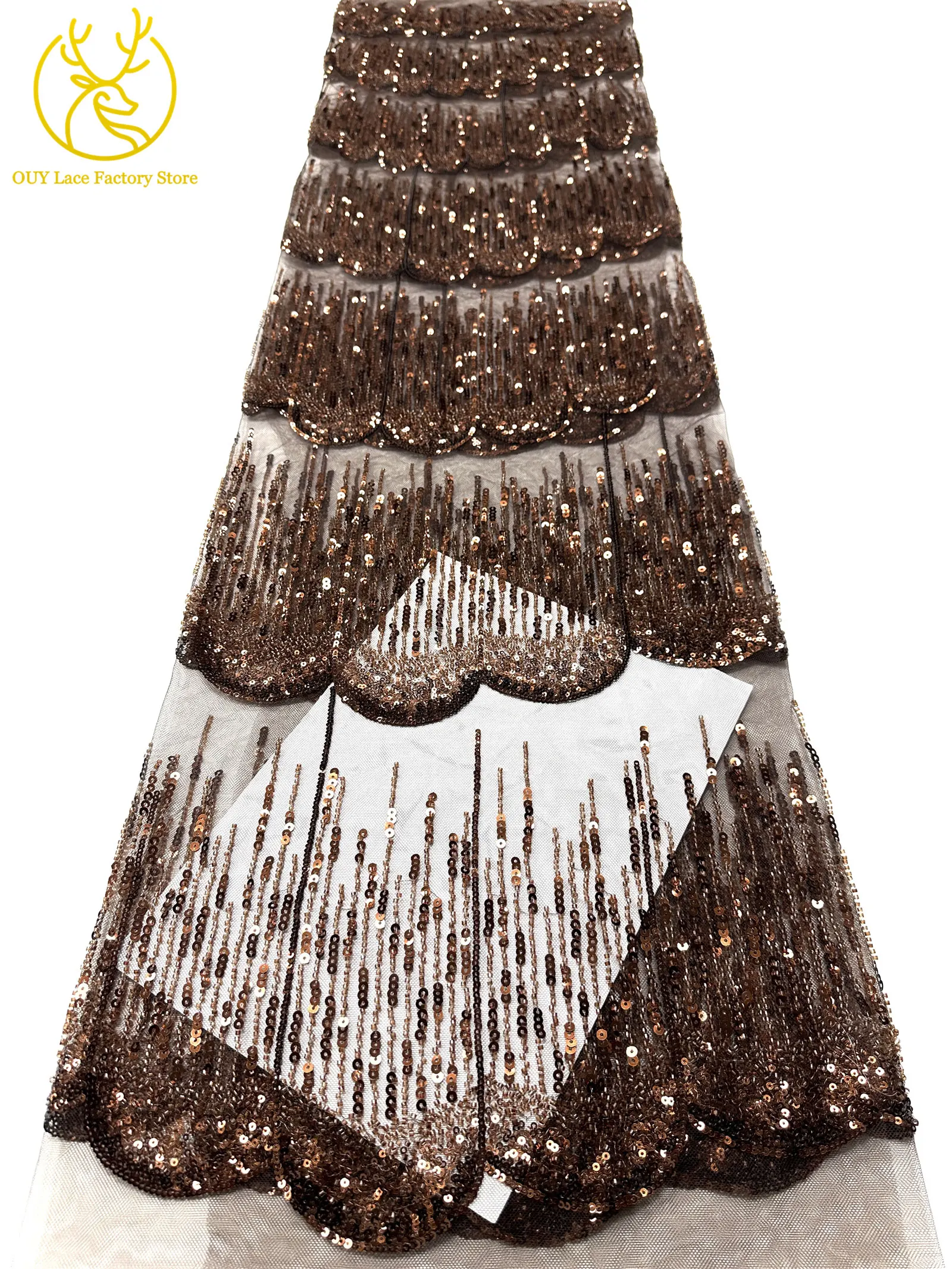 2026 Neues Design Elegante Modische Afrikanische Pailletten-Perlen-Spitzenstoffe Nigerianische Französische Tüll-Stickerei-Spitze für Braut- und Hochzeitskleidung – Detail 31