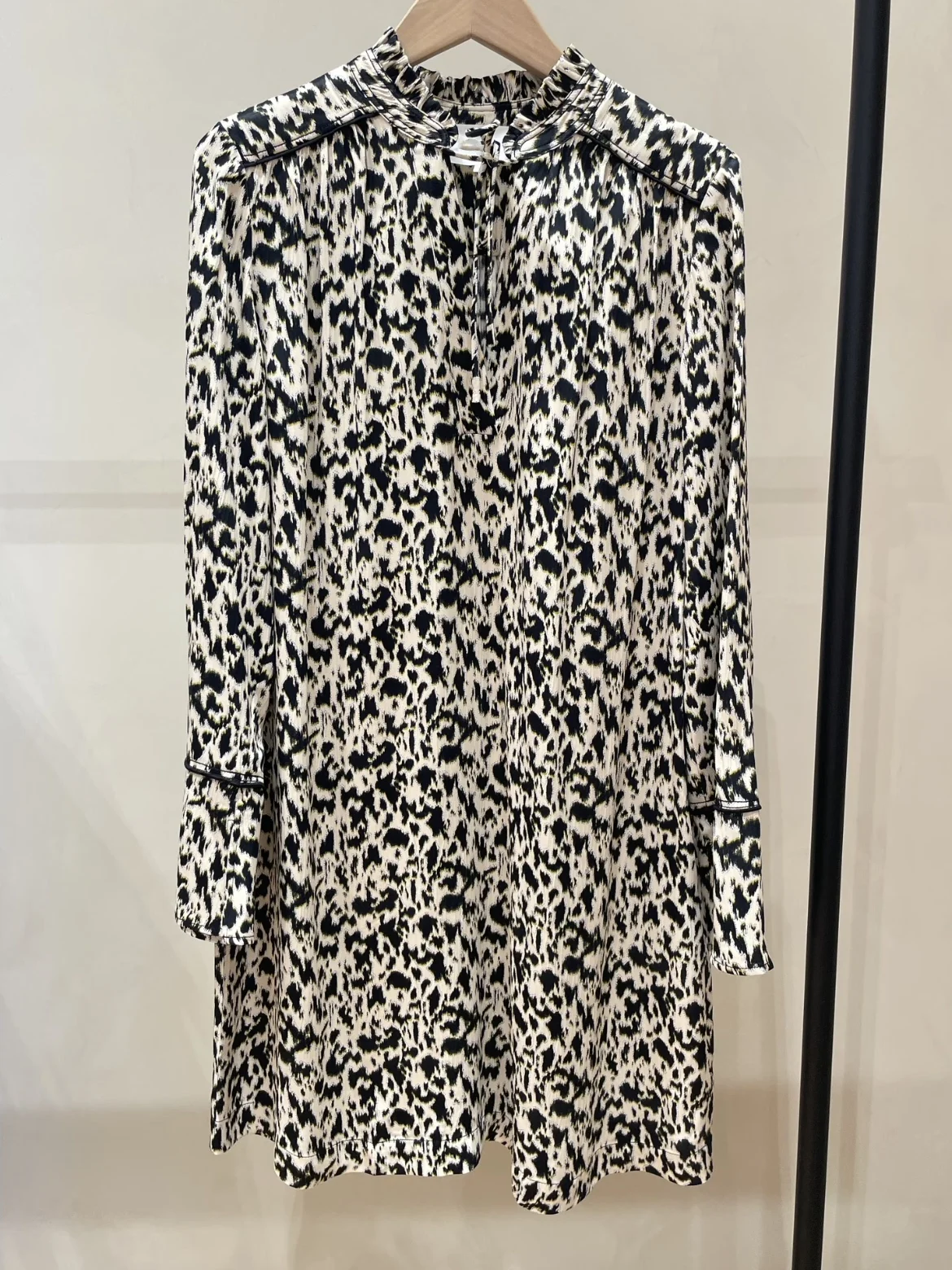 

Heidd BA2026 Early Spring Holiday Sle Abstract Print Loose Lace Collar Long Sve Dr Women's Faion Casual Dr