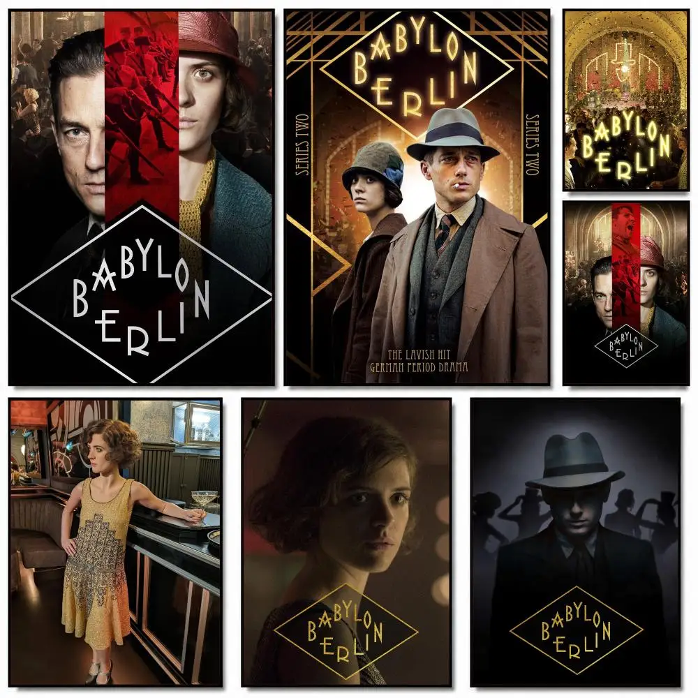 tv series B-Babylon Berlin-N Poster Removable Wall Sticker for Home Cafe Bar Office Interior Decor