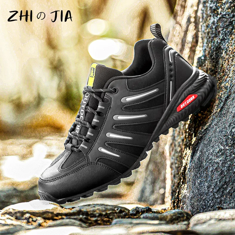 Men's Anti Slip Mountaineering Shoes Outdoor Cycling Off-road Shoes Travel Hiking Adventure Footwear Trendy Large size Sneaker
