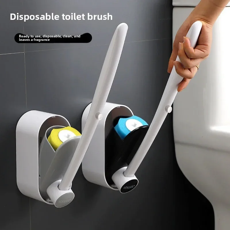 Einweg-Toilettenbürsten-Set für den Haushalt – Reinigungsbürste mit langem Griff, ohne tote Endpunkte und mit austauschbaren Köpfen