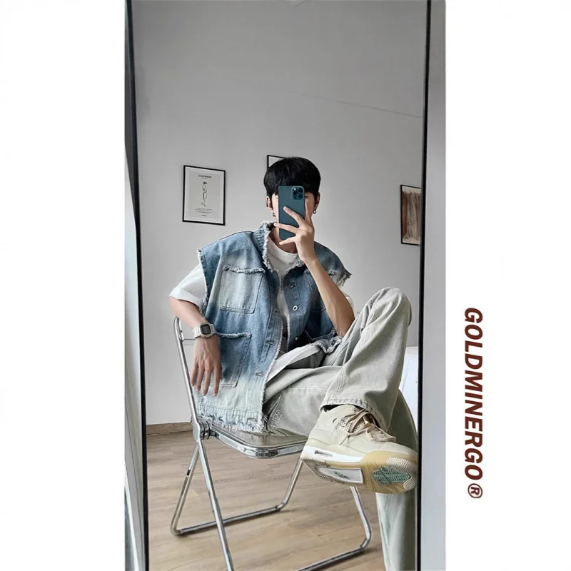 

Мужской летний жилет простого дизайна в корейском стиле, повседневная ниша и розничная торговля