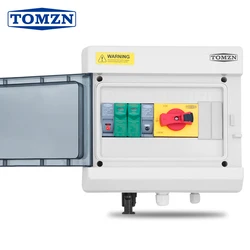 TOMZN 태양광 광발전 PV 컴바이너 박스, 번개 보호, 9 웨이, 1 입력, 1 출력, DC 1000V 퓨즈, SPD 방수 박스, IP65