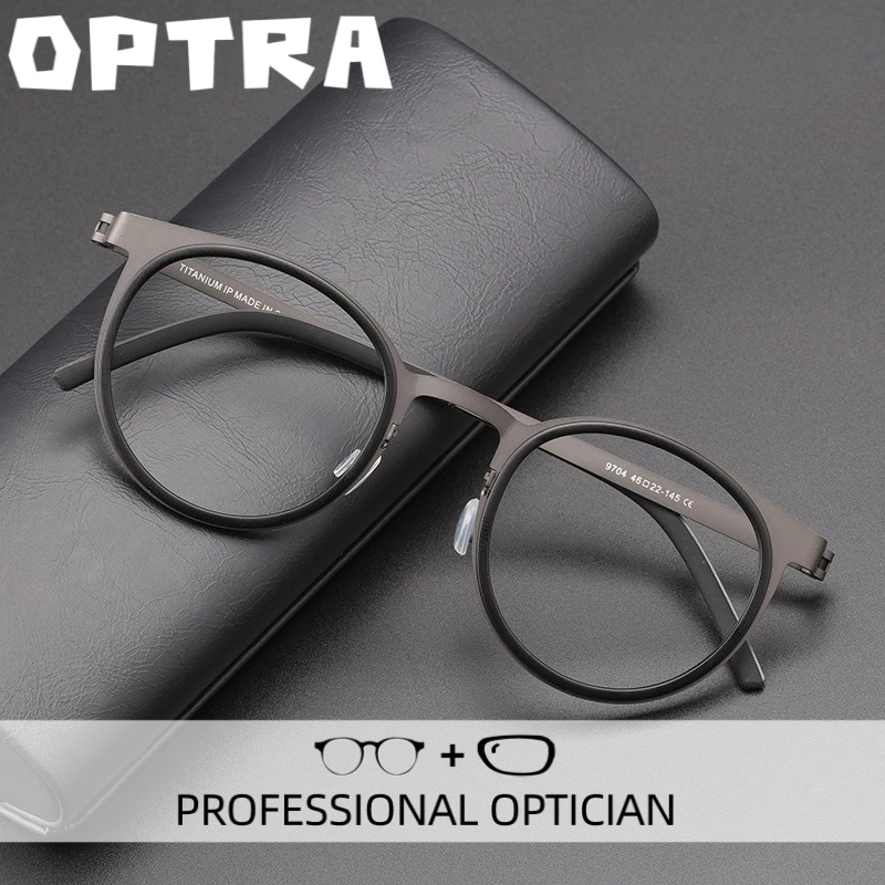 

OPTRA Titanium Ultralight Anti-Fog Function Reading Glasses Men Anti Blue Ray Eyeglasses Customized Prescription Optical Eyewear