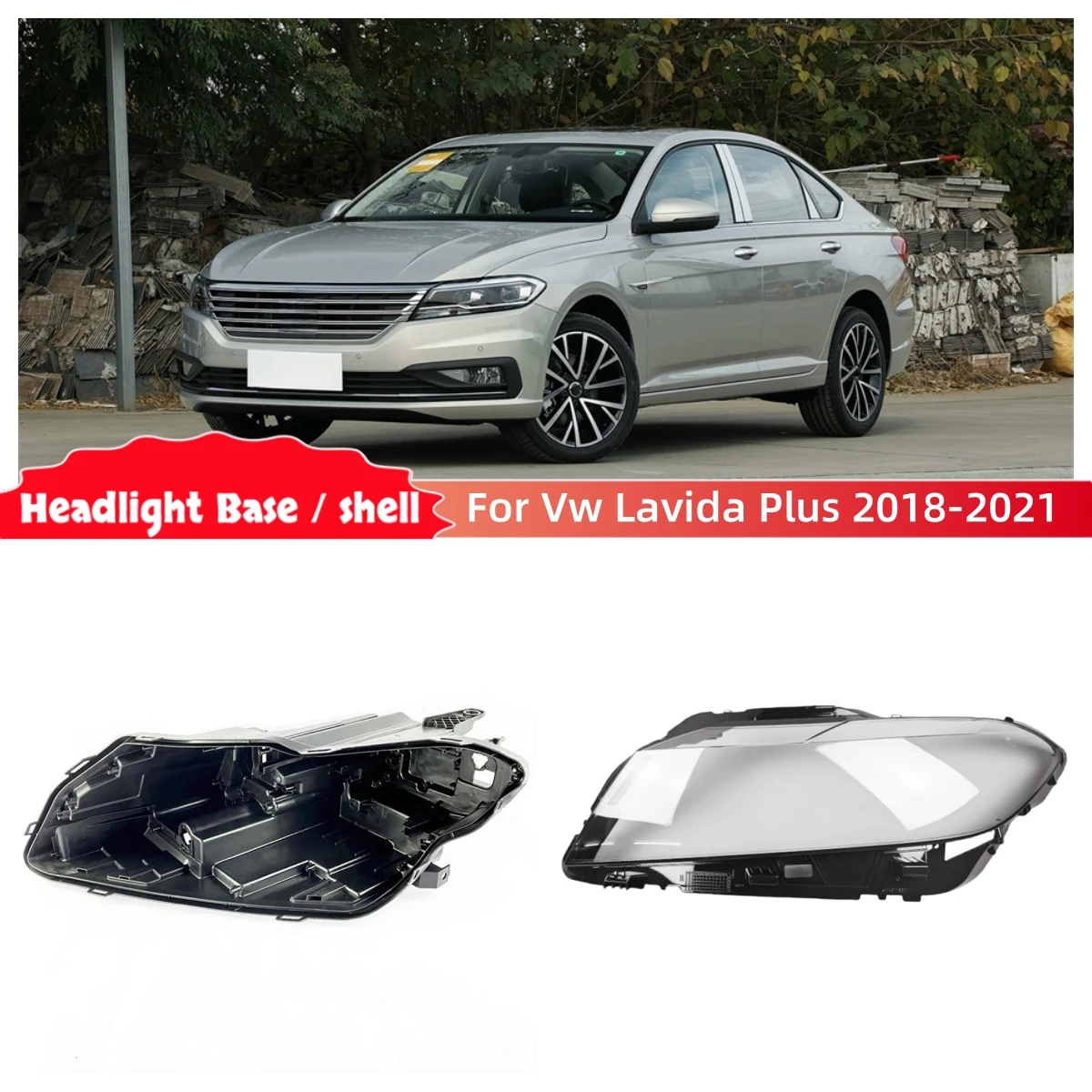 For Volkswagen Vw Lavida Plus 2018 2019 2020 2021 Car Accessory Base Head Lamp Shell Front Lamp Holder Lights Lens Shell