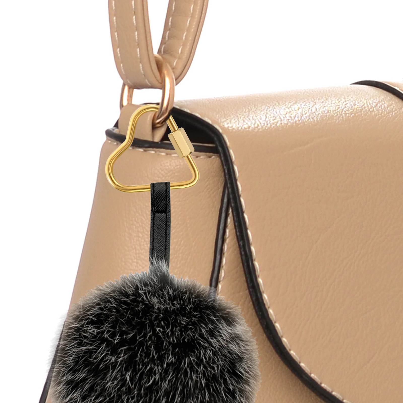 

Зажим-карабин из нержавеющей стали в форме сердца Operitacx, 0,94 дюйма, легкий брелок с винтовым замком для рукоделия, крепление для сумки