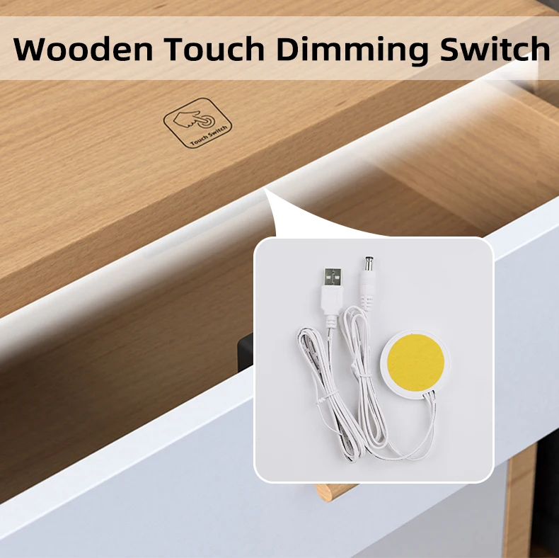 DC5V/12V/24V Verdeckter Touch-Sensor-Dimmer-Schalter 5A 60W für LED-Beleuchtung von Holzmöbeln – Detail 1