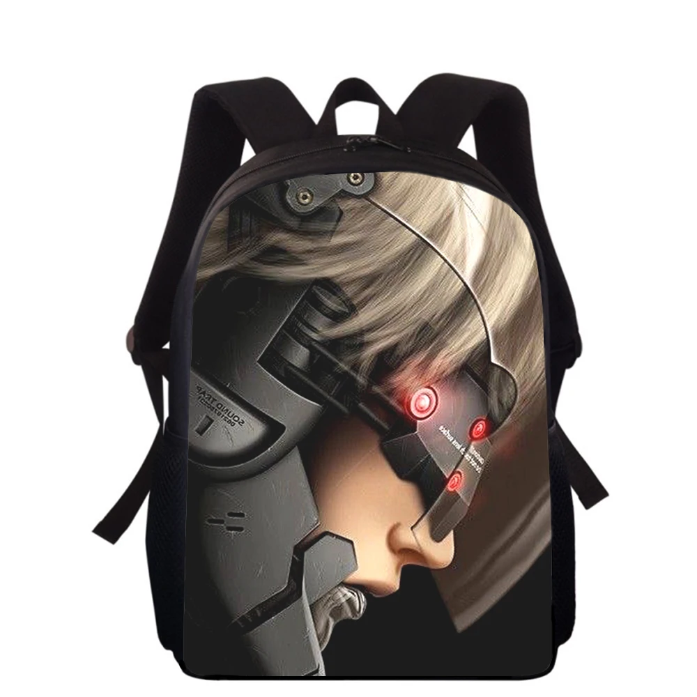 Metal Gear Rising Primary School Bags para crianças, impressão 3D, sacos para meninos e meninas, mochila, estudantes, sacos de livros, 16"