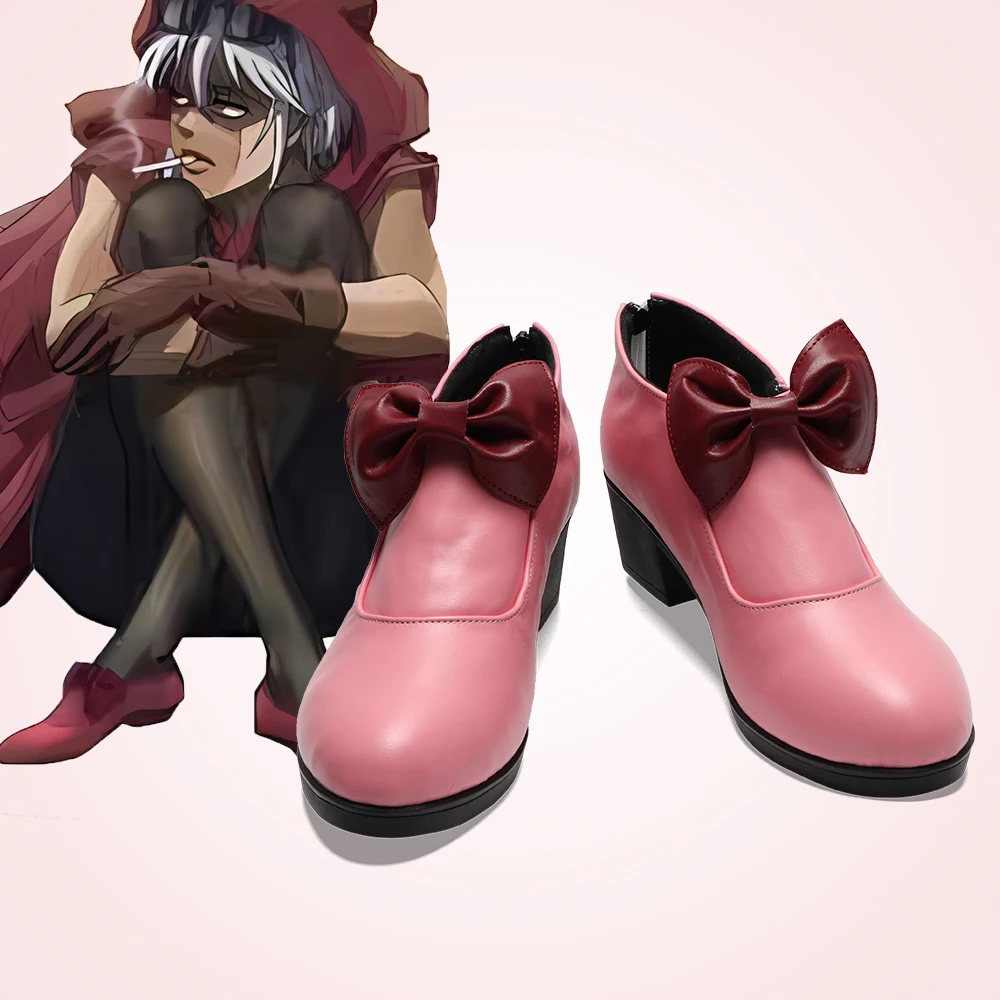 

Mariah Cosplay Shoes Game JOJO Pink High Heels Role Play Faux Leather Boots For Women