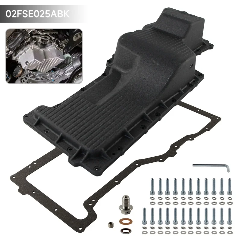 Hochleistungs-Ölwanne für 2020+ Chevy GMC 3.0L Duramax L6 DIESEL Chevrolet Silverado 1500 LTD Silber/Schwarz Rohaluminium