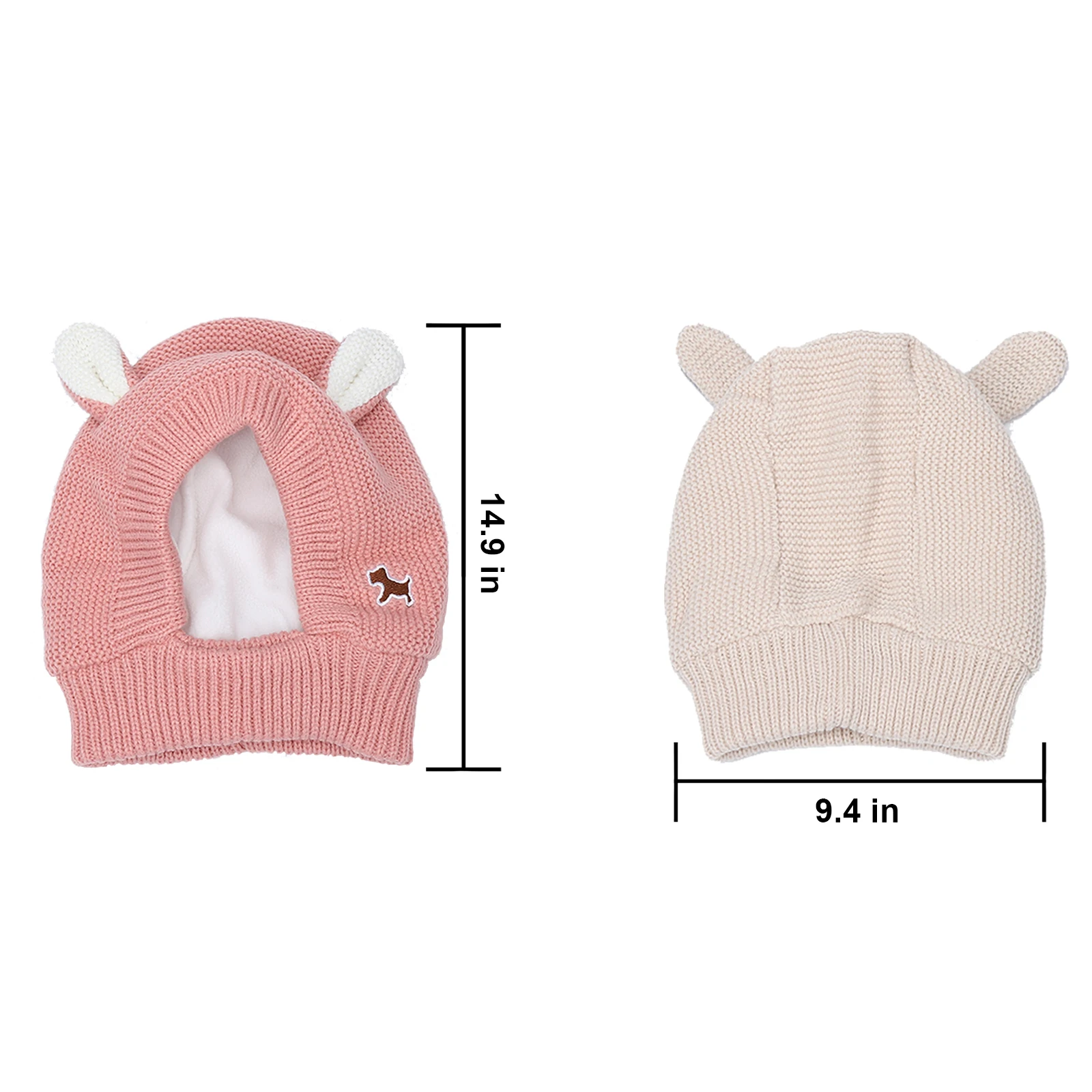 Strickmütze, Lärmschutz, Haustier-Ohrenschützer, Abdeckung, Winter, waschbar, Hunde-Gehörschutz, Wärmer für mittelgroße und große Hunde, Katzen, Haustiere, Gesicht