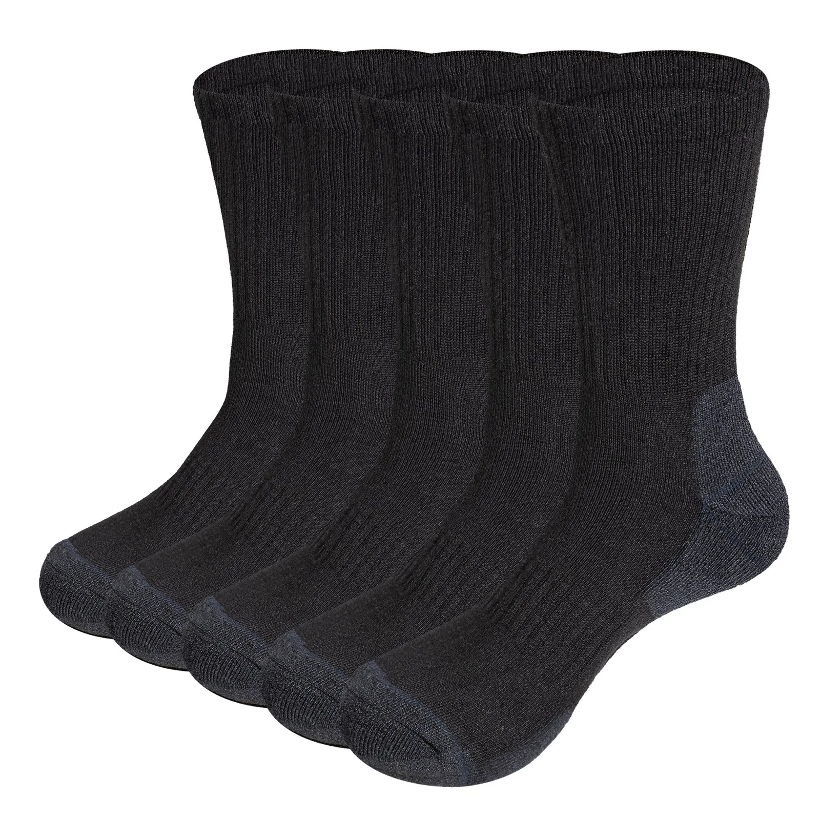 5 Pairs Men Hiking Socks Combed cotton Cushioned man Crew Socks Padded outdoor Jungle green army socks Size 38-46