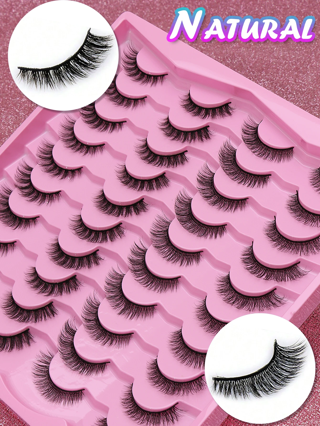 20 pairs of natural mixed false eyelashes, versatile, soft, practical, travel, daily makeup tools for multiple occasions
