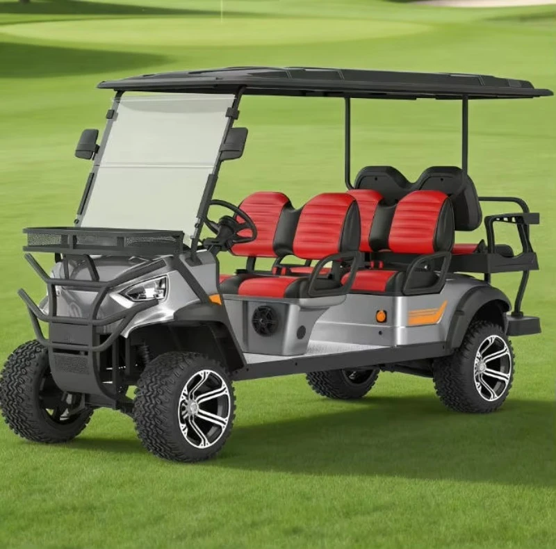 6 Seater Electric Golf Cart Hunting Vehicle ATV Utility Buggy For Resort Safari Farm CE Lithium 6 Seater Golf Cart