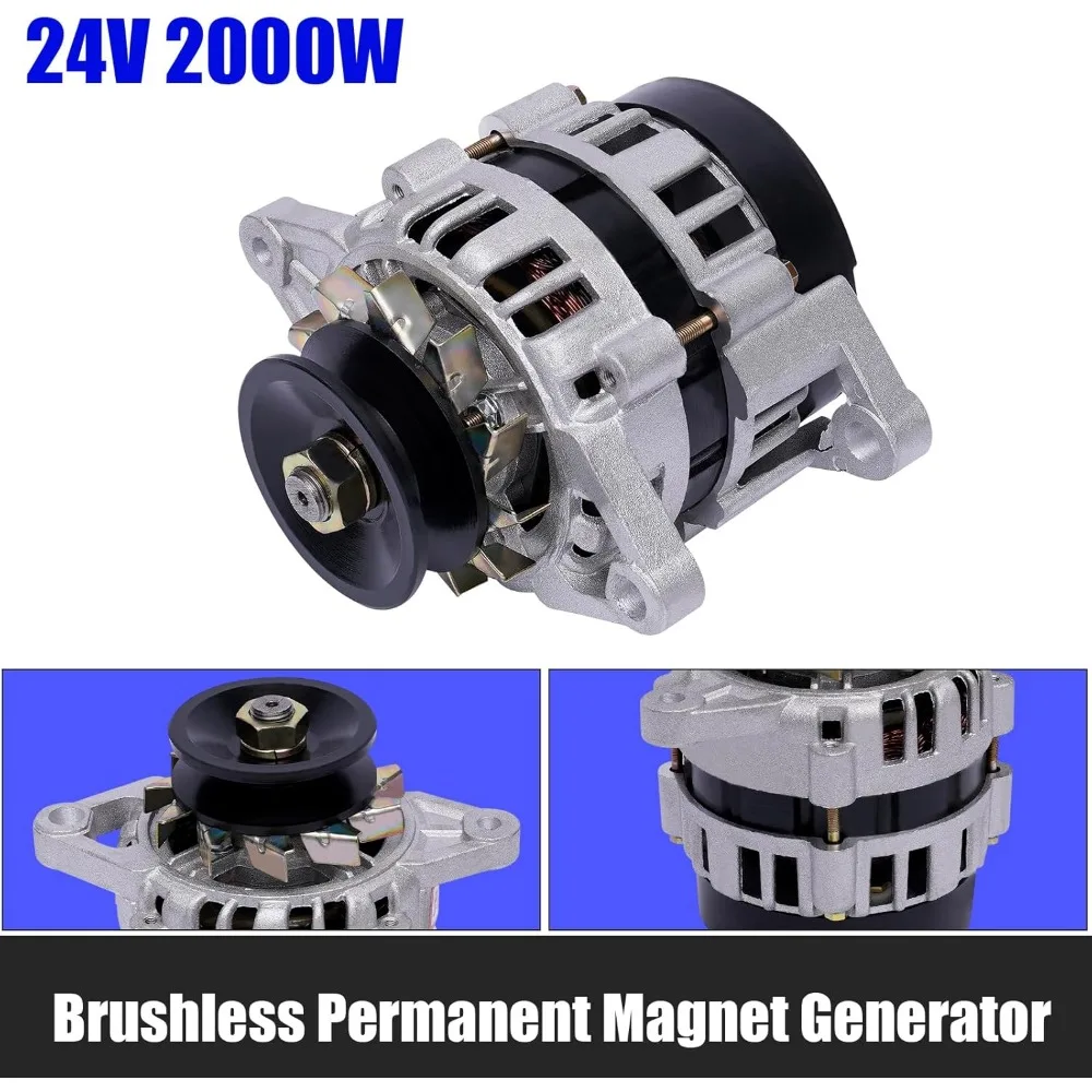 Generatore a magneti permanenti 24V 2KW 4500rpm Generatori AC/DC senza spazzole Motore a due ruote in rame puro per parte di veicoli agricoli