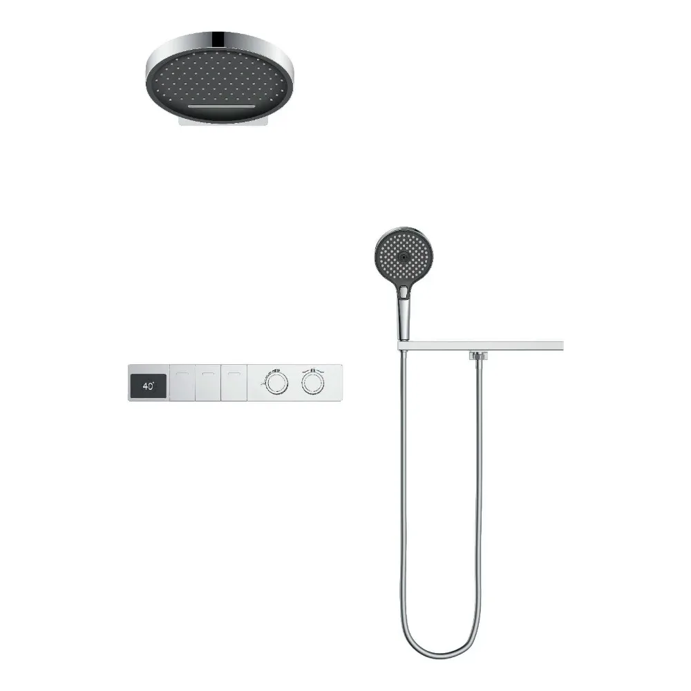 Mixer Water Three-function LED Digital Display Constant Temperature Shower Set with Jet Spray Shower Head System
