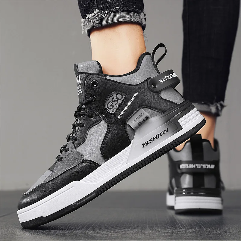 Men Shoes Casual Men Sneakers White High Top Shoes for Men Walking Flats Trend Comfortable Student Footwear Zapatillas De Hombre