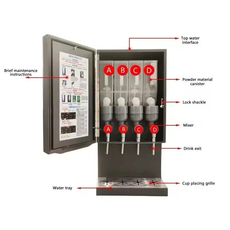 

Fully Automatic Espresso Smart Coffee Roaster Makers 4 Hot Flavors Instant Coffee Vending Machine