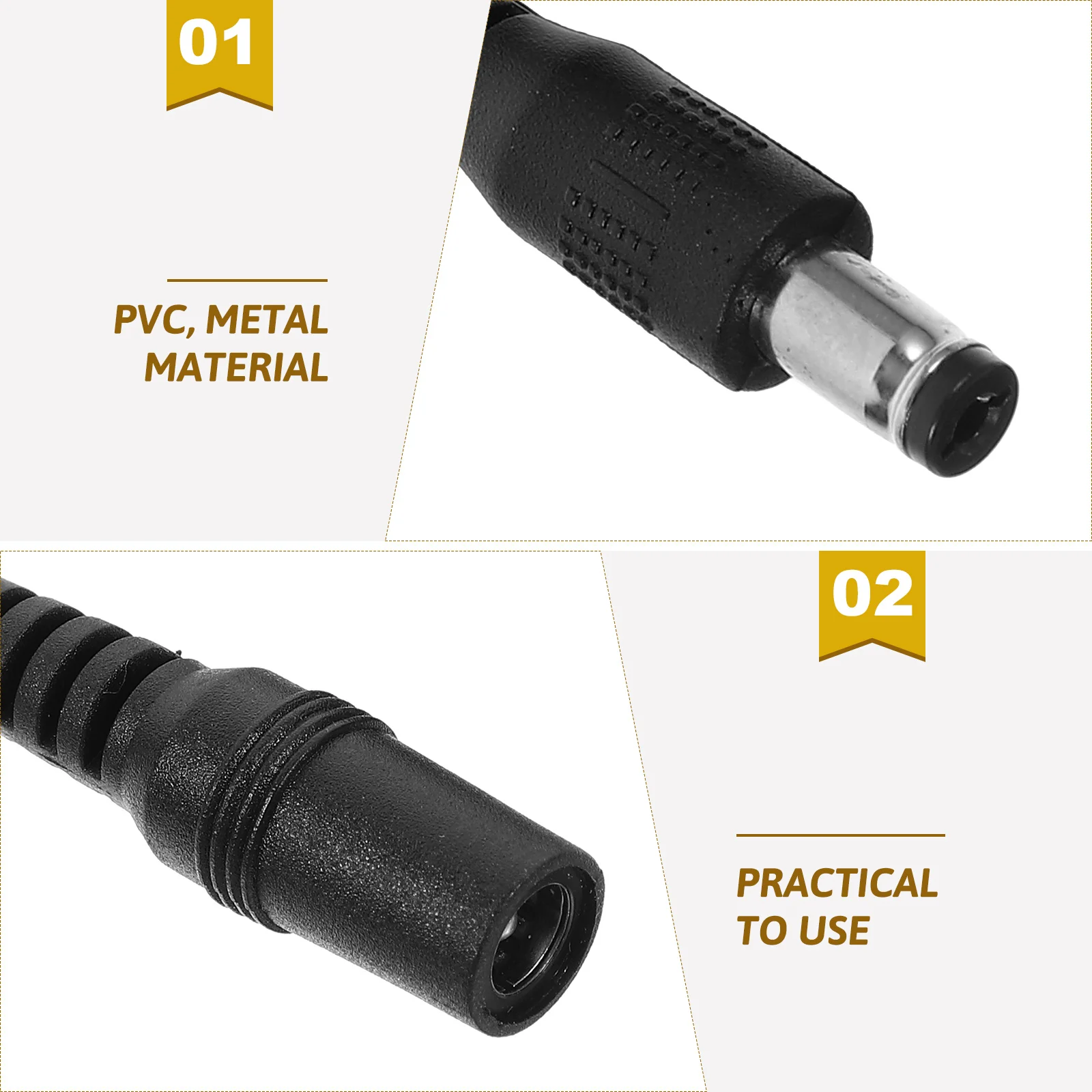 

2pcs Professional Musical Instrument Effector Transition Converter Cable Male To Female Polarity Converter Accessory Durable