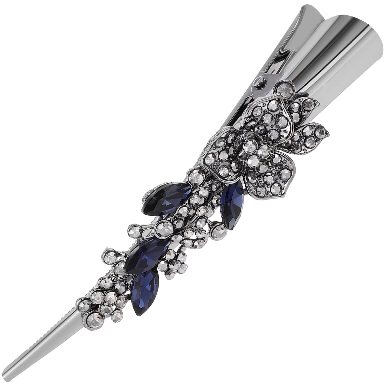 

Alligator Hair Clip Rhinestone Vintage Style Large Metal Clip Hair Styling Party Sparkling Decorative Barrette for Women