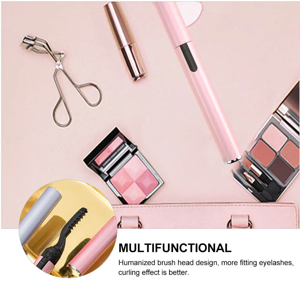 

1Pcs Electric Eyelash Curler Pink Heating Eyelash Perm Portable Lash Curler Intelligent Temperature Control Faster Heating