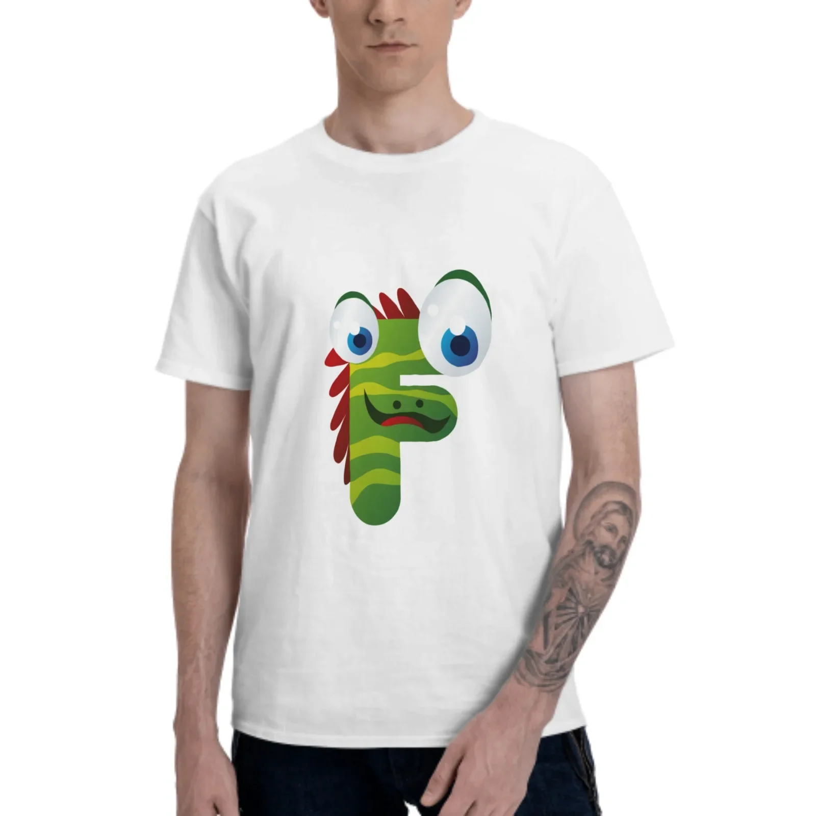 Cartoon Drawing Green Grass Casual Men Shirt Oversize Cotton Summer Tee Breathable Training Running Tees Streetwear Clothing