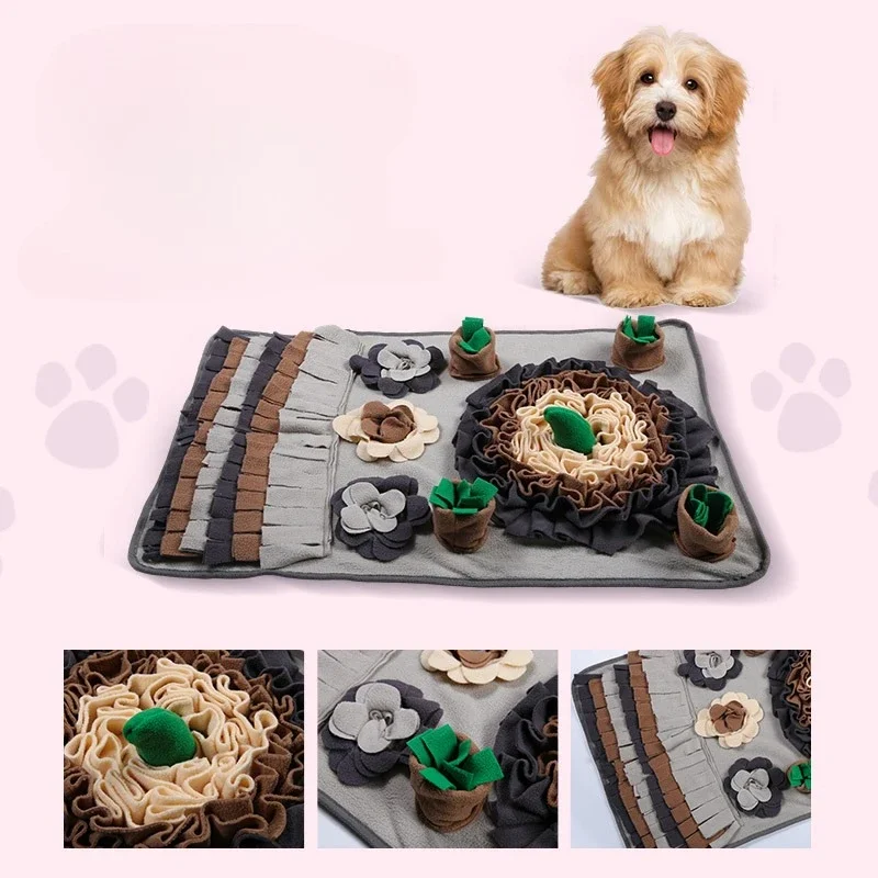 Pulling Carrots Style Dog Exercise Snuffle Mat Ow Food Blanket Sniffing for Food Pet Interactive Plush Toys