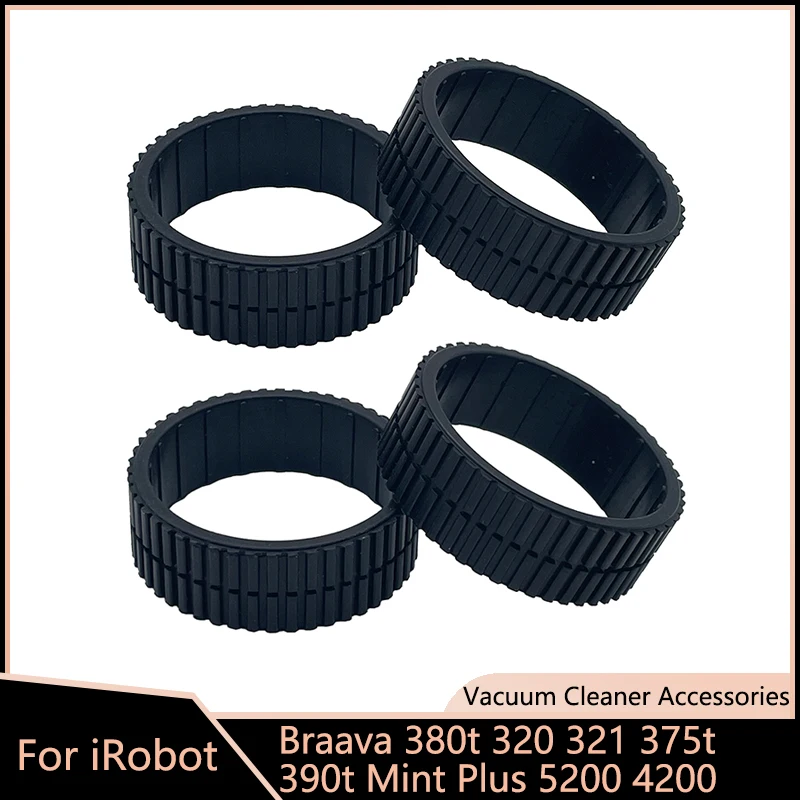 Rubber Wheels Tires For iRobot Braava 380t 320 321 375t 390t Mint Plus 5200 4200 Parts Robot Vacuum Cleaner Tread Tires Skin