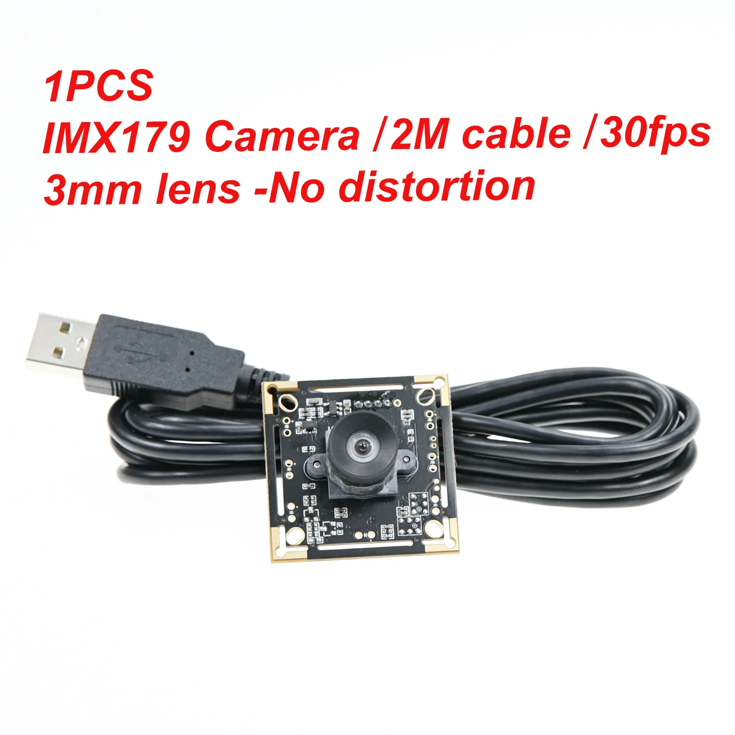 GXIVISION IMX179 Módulo de câmera 2M Cabo 30fps Lente de 3mm sem distorção, compatível com Autodarts. io Webcam DIY, unidade USB grátis