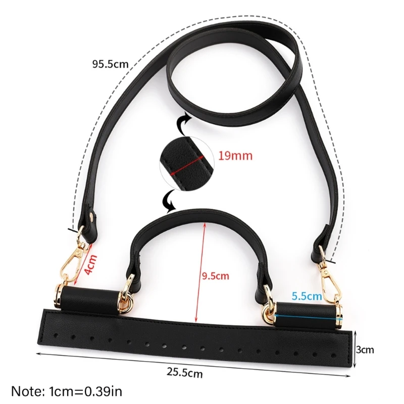 E74B 実用的でユニークなバッグ作りアクセサリー、複数のカラーオプションの PU レザーカバーハンドルとストラップ付き、女性用