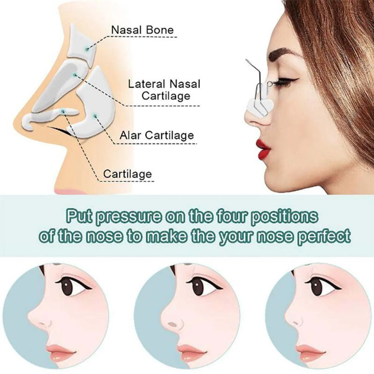 Beautiful Nose Clip for Nose 3D Nose Bridge Heightening Device Narrow Alar Nose Correction Device U-shaped Beautiful Nose Clip