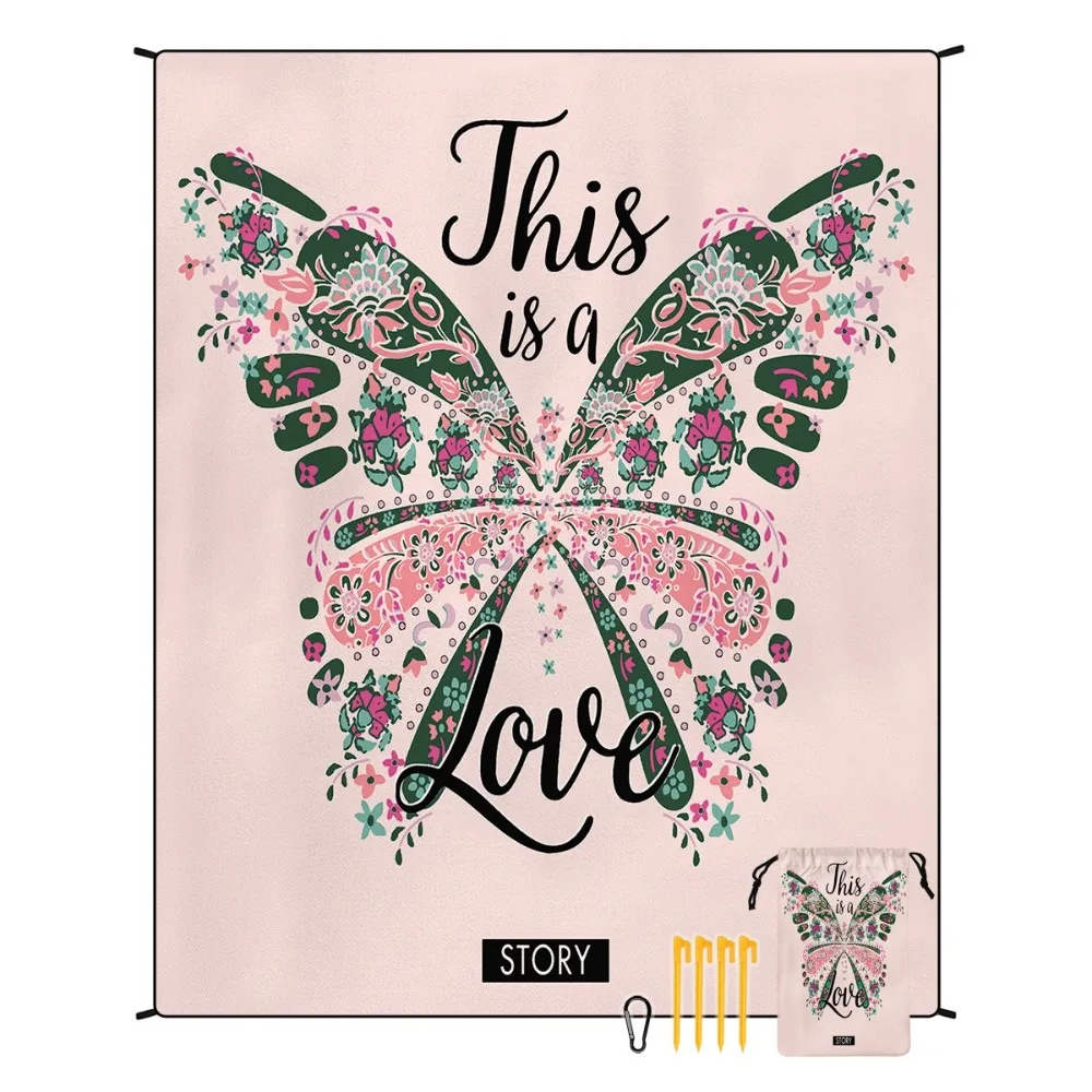 Butterfly Printing Beach Towel 180x220CM Bath Towel Quick-dry Absorb Water Microfiber Beach Blanket Yoga Camping Picnic Blanket