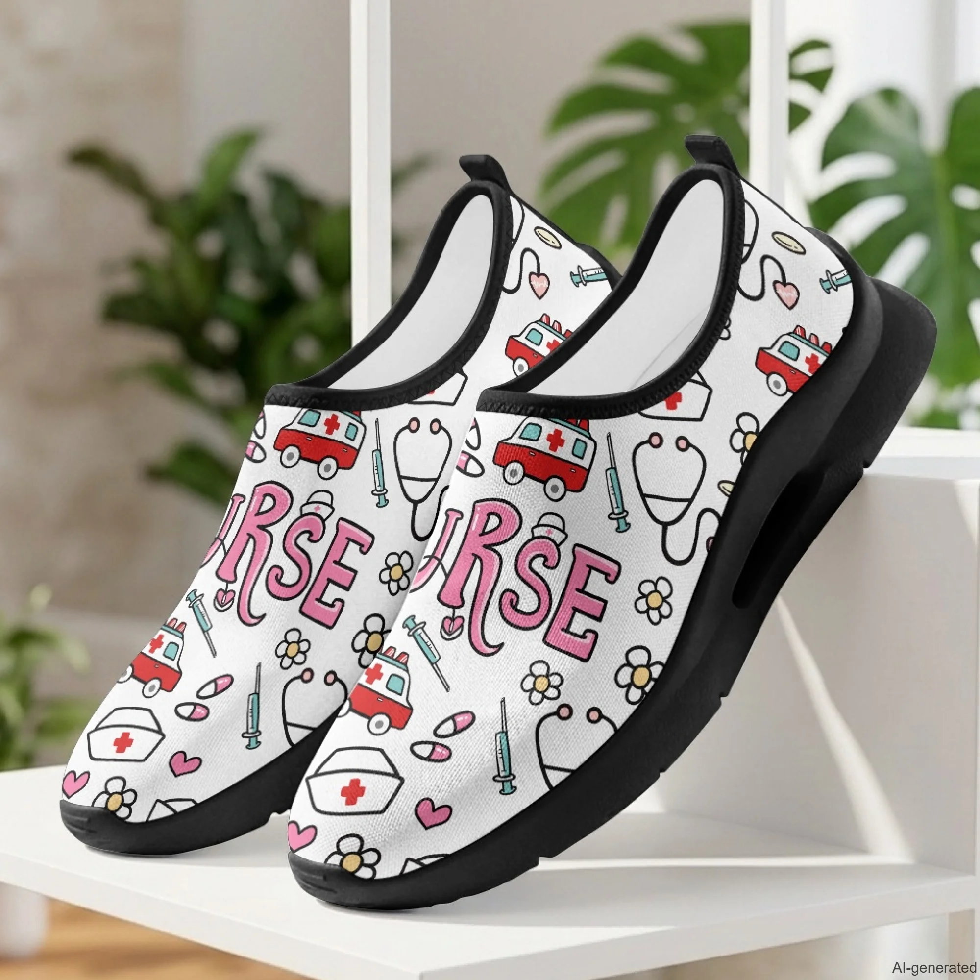 XIXIRIMIDO White Nurse Shoe Men Sports Casual Female Sneakers Breathable Walking Shoes Medical Pattern Shoes Woman Work Shoes
