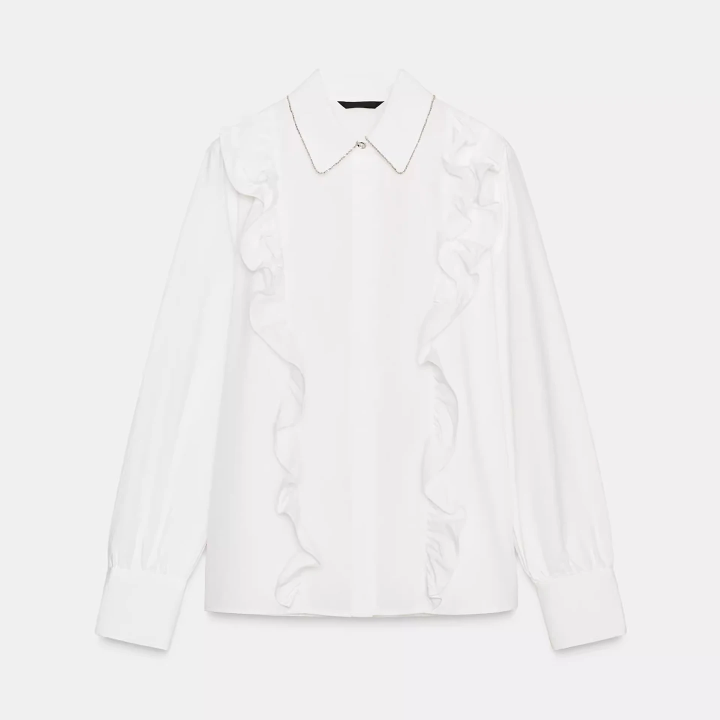 Trendy Beaded Collar irt Women's Faion Sle 2025 Autumn New Arrival Youth Long Sve Regular Fit Daily Wear Z