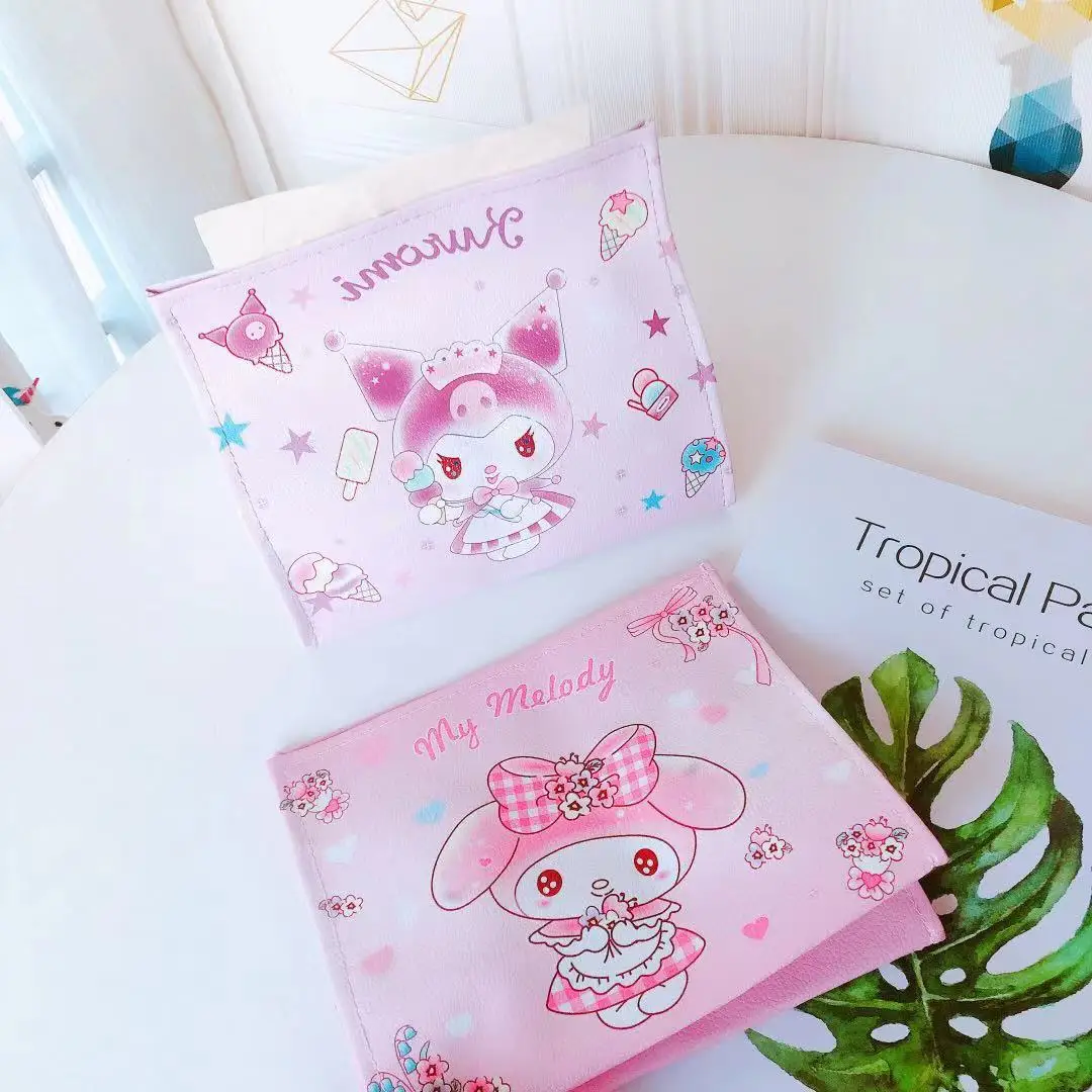 Sanrio Kawaii new Cinnamoroll models cute cartoon PU desktop tissue box home use car tissue set drawer storage bag