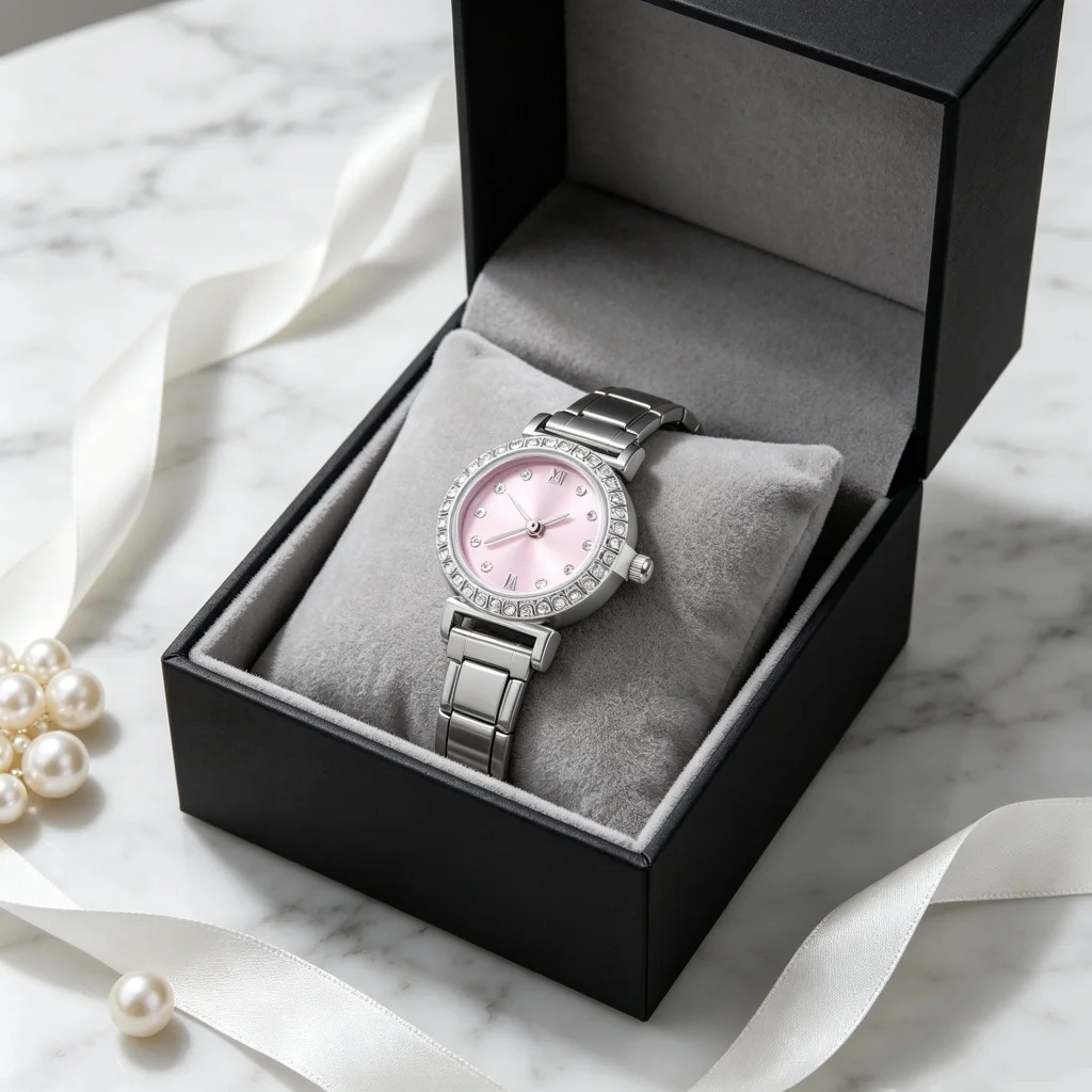 Wholesale Fashion Stainless Steel Round Simple Zircon High Quality Watch Bracelet Bangle For Friend Wife Birthday Gift Jewelry