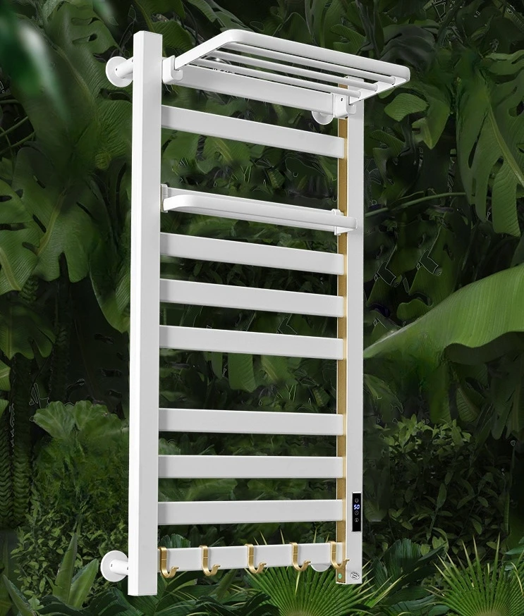 Electric Stainless Steel Towel Warmer Rack Wall-Mounted Heated Dryer Foldable Feature Clothes Rack Smart Electronic for Bathroom