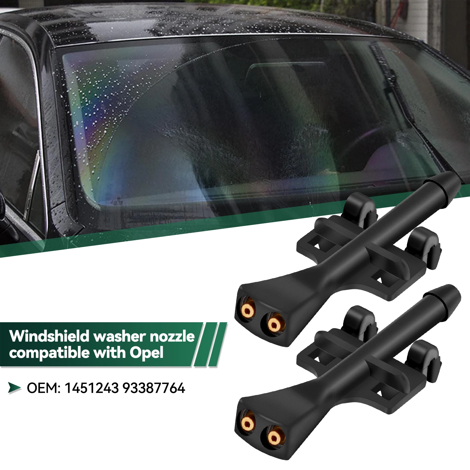 Pair Car Front Window Windshield Wiper Washer Nozzles Sprayer Engine Hood Clips Jet For Opel Meriva A 2003 - 2010 OE# 93387764