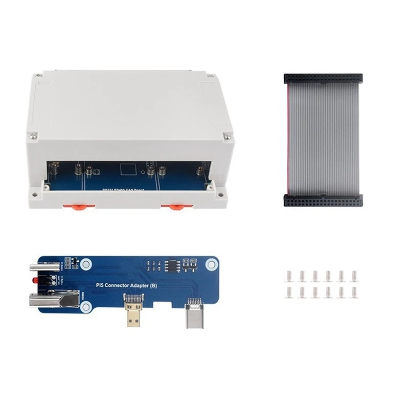 Isolated RS232/RS485/CAN/CAN FD Expansion Board For Raspberry Pi 4/5 Expands 2XRS485+1XRS232+1XCAN FD+1XCAN With Case A