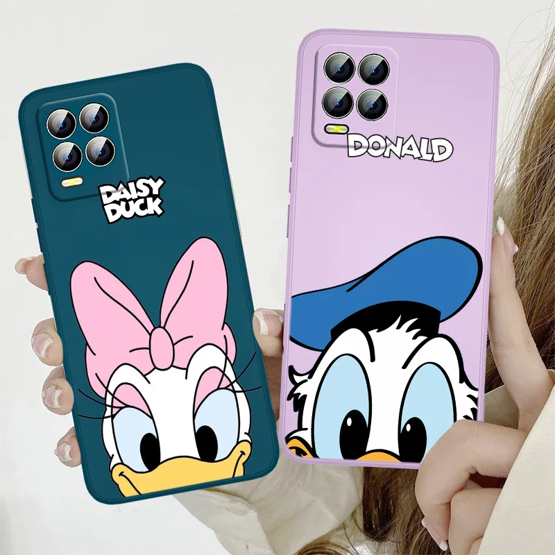 Disney Donald Duck Love For OPPO Realme C2 C11 5 5i 6 6i 6S 7 7i 8 8i 9 9i Pro Puls Liquid Rope Soft Silicone Phone Case