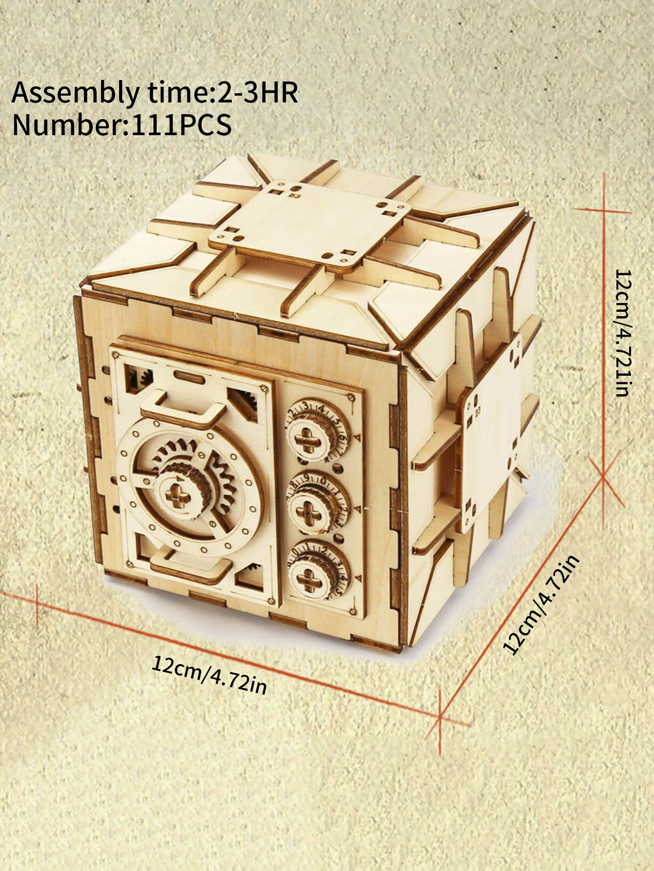 3D Wooden Puzzle DIY Locker Puzzle Box with Combination Model Kit for Adults and Kids to Build  Mechanical Store Your Precious