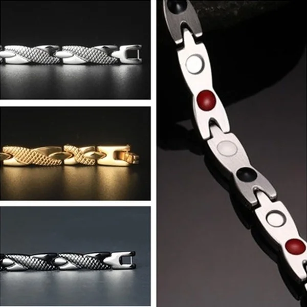 Fashion Dragon Pattern 6 in One Magnetic Therapy Bracelet Healthy Weight Loss Bracelet  Adjustable Energy Gold Plated Jewelry