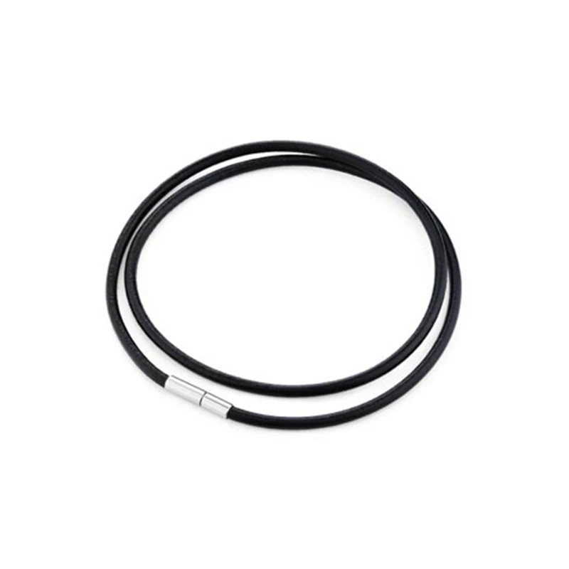 Leather Choker Black PU Rope Chain Necklace for Men Boys Stainless Steel Clasp Woman Jewelry Dropshipping 40cm 55m 60cm