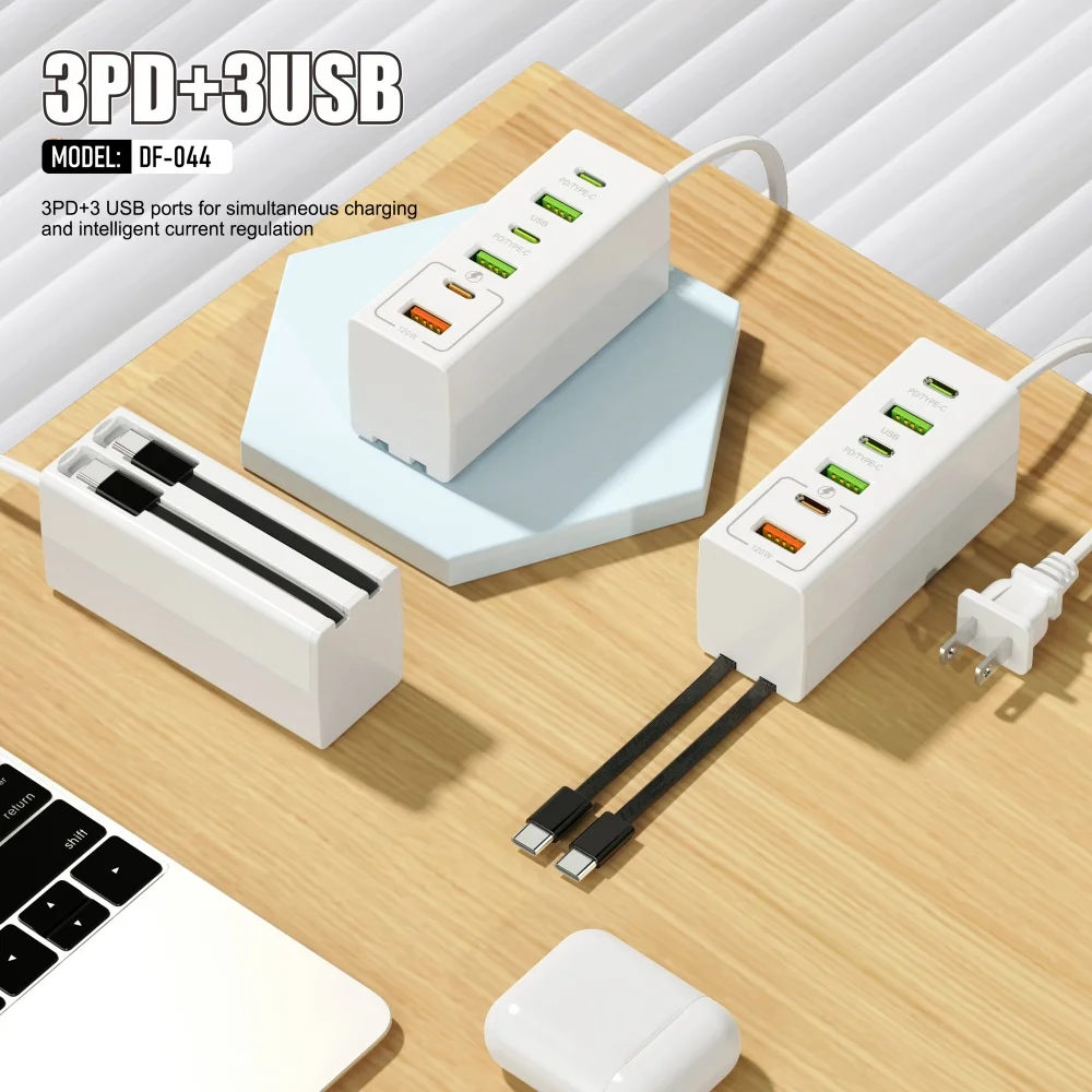 120 واط شحن سريع نوع C USB شاحن الهاتف متعدد المنافذ الهاتف المحمول محول الطاقة لسامسونج هواوي آيفون Xiaomi شحن سريع