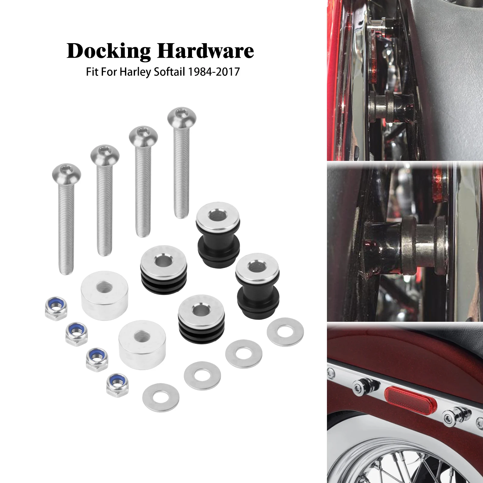 

Motorcycle Detachables Docking Hardware Kit Metal Sissy Bar Solo Rack For Harley Softail Breakout Fat Boy FLSTC FXSTSB 1984-2017